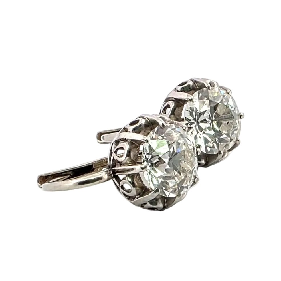 Boucles d'oreilles Dormeuses en or blanc et diamants - Castafiore
