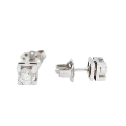 Boucles d'oreilles Dormeuses en or blanc et diamants - Castafiore