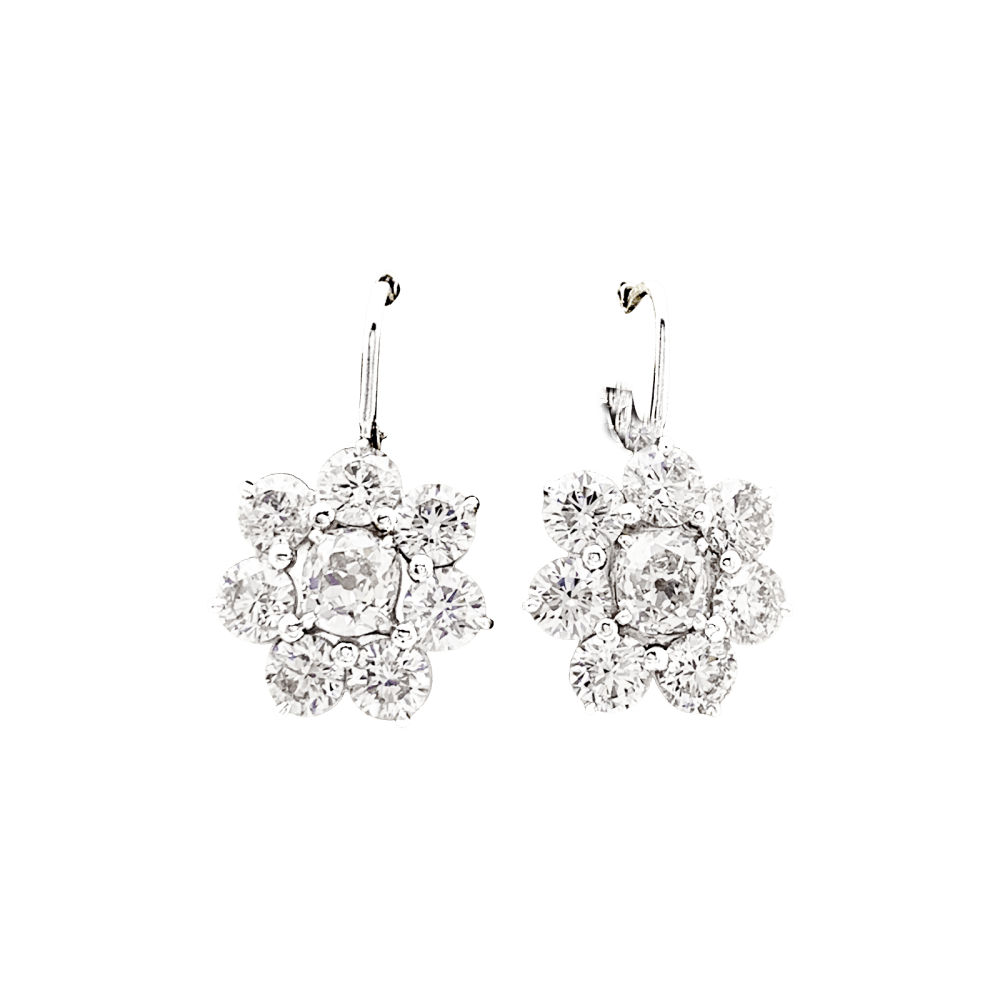 Earrings sleepers, white gold and diamonds.