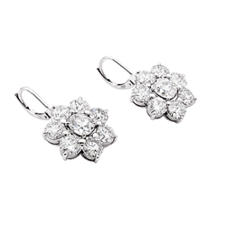 Earrings sleepers, white gold and diamonds.