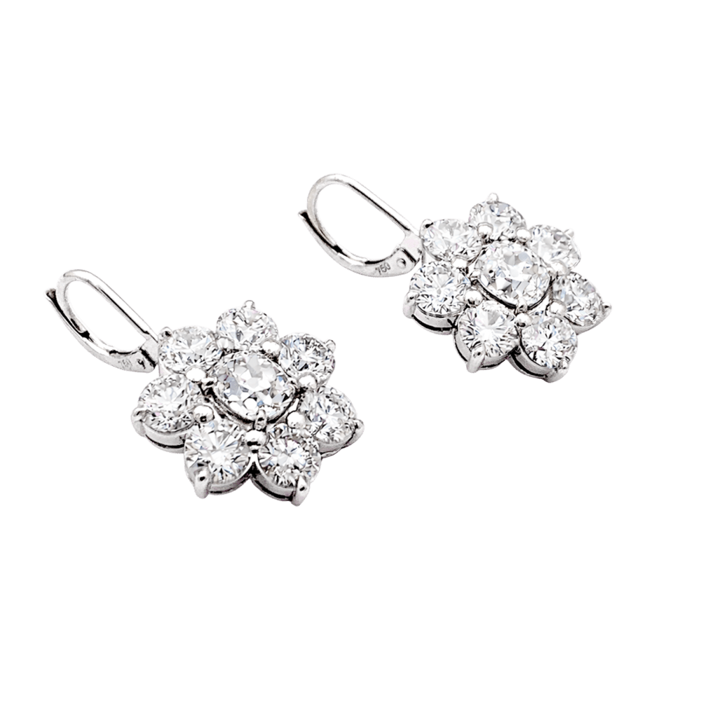 Earrings sleepers, white gold and diamonds.