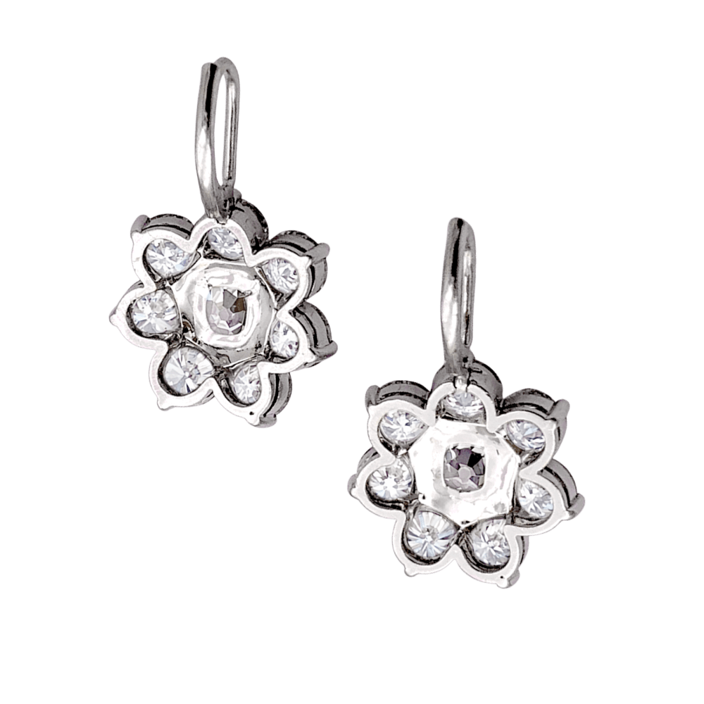 Earrings sleepers, white gold and diamonds.