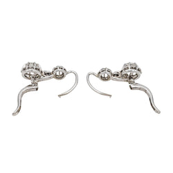 Boucles d'oreilles Dormeuses en or blanc et diamants - Castafiore