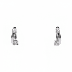 Boucles d'oreilles Dormeuses en or blanc et diamants - Castafiore