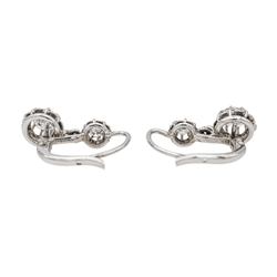 Boucles d'oreilles Dormeuses en or blanc et diamants - Castafiore