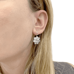 Earrings sleepers, white gold and diamonds.