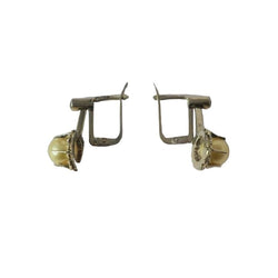 Boucles d'oreilles Dormeuses en or blanc et perles - Castafiore