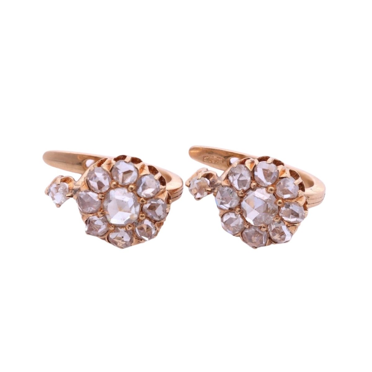 Boucles d'oreilles Dormeuses en or et diamants - Castafiore