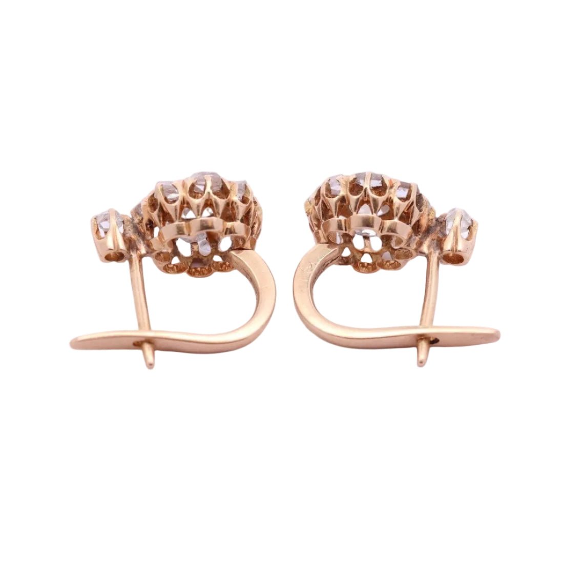 Boucles d'oreilles Dormeuses en or et diamants - Castafiore