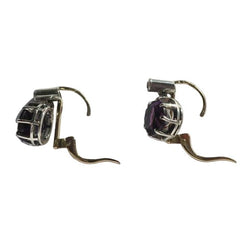 Boucles d’oreilles Dormeuses en or jaune et améthystes - Castafiore