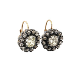 Boucles d'oreilles Dormeuses en or jaune et diamants - Castafiore
