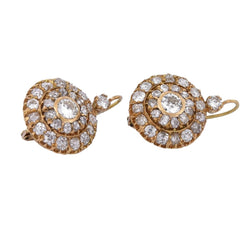 Boucles d'oreilles Dormeuses en or jaune et diamants - Castafiore