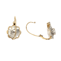 Boucles d'oreilles Dormeuses en or jaune et diamants - Castafiore