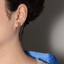 Boucles d'oreilles Dormeuses en or jaune et diamants - Castafiore