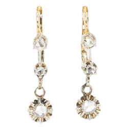 Boucles d'oreilles Dormeuses en or jaune et diamants - Castafiore