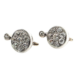 Boucles d'oreilles Dormeuses en or jaune et diamants - Castafiore