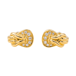 Boucles d'oreilles Dormeuses en or jaune et diamants - Castafiore