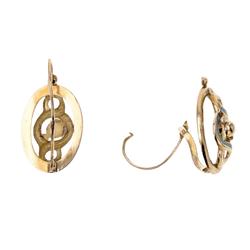 Boucles d'oreilles Dormeuses en or jaune et émail - Castafiore