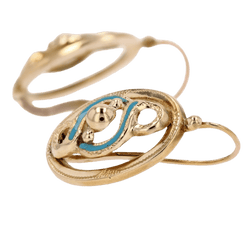 Boucles d'oreilles Dormeuses en or jaune et émail - Castafiore