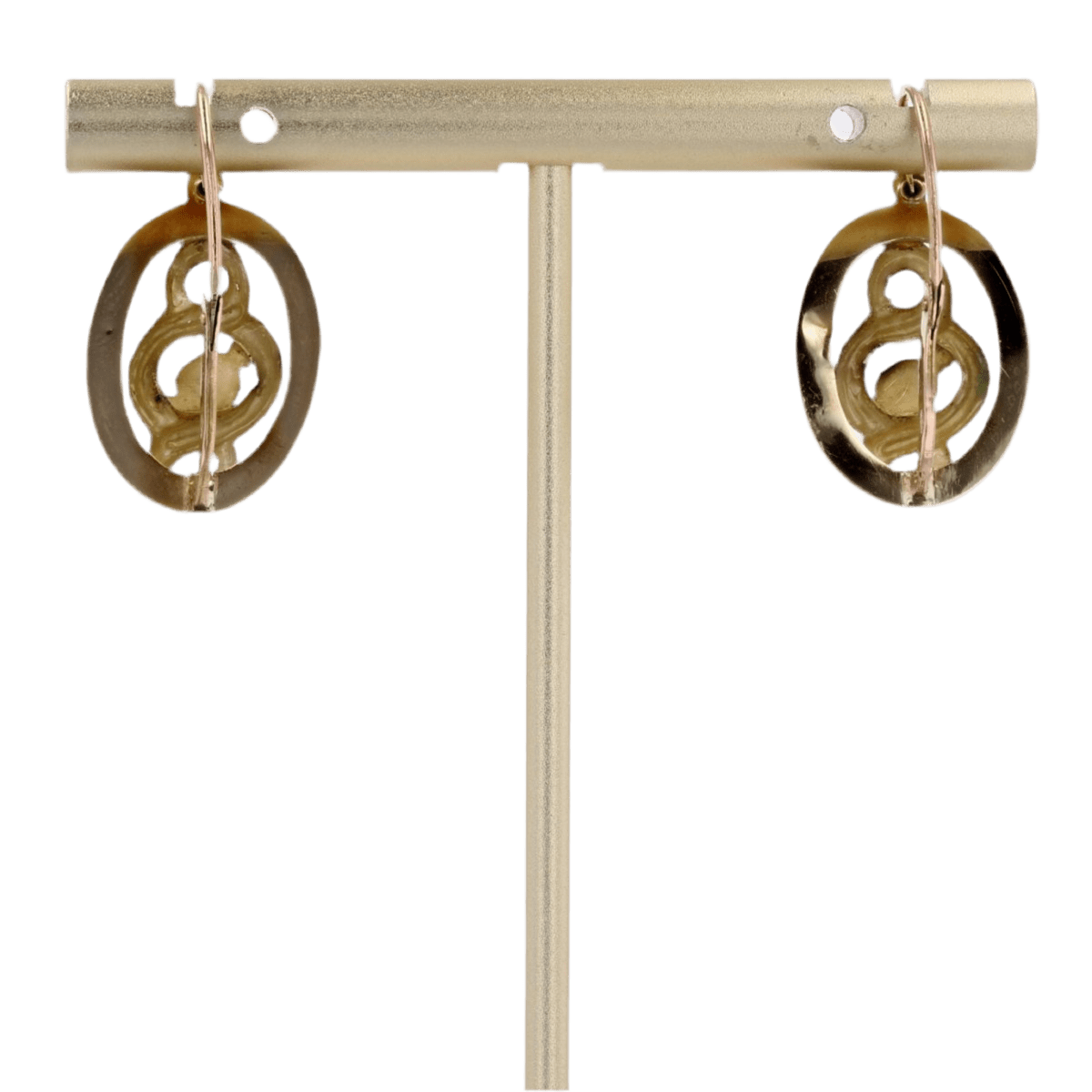 Boucles d'oreilles Dormeuses en or jaune et émail - Castafiore