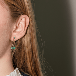 Boucles d'oreilles Dormeuses en or jaune et émeraudes - Castafiore