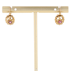 Boucles d'oreilles Dormeuses en or jaune et grenats - Castafiore