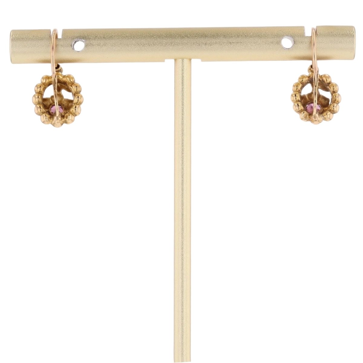 Boucles d'oreilles Dormeuses en or jaune et grenats - Castafiore