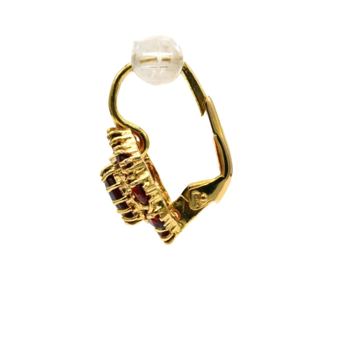Boucles d'oreilles Dormeuses en or jaune et grenats - Castafiore