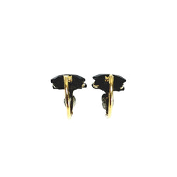 Boucles d’oreilles Dormeuses en or jaune et onyx - Castafiore