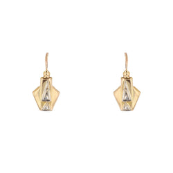 Boucles d'oreilles Dormeuses en or jaune et or blanc - Castafiore