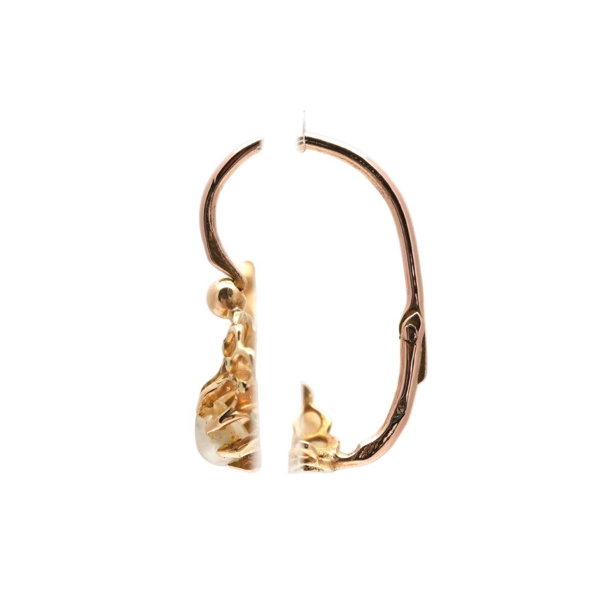 Boucles d'oreilles Dormeuses en or jaune et perles - Castafiore