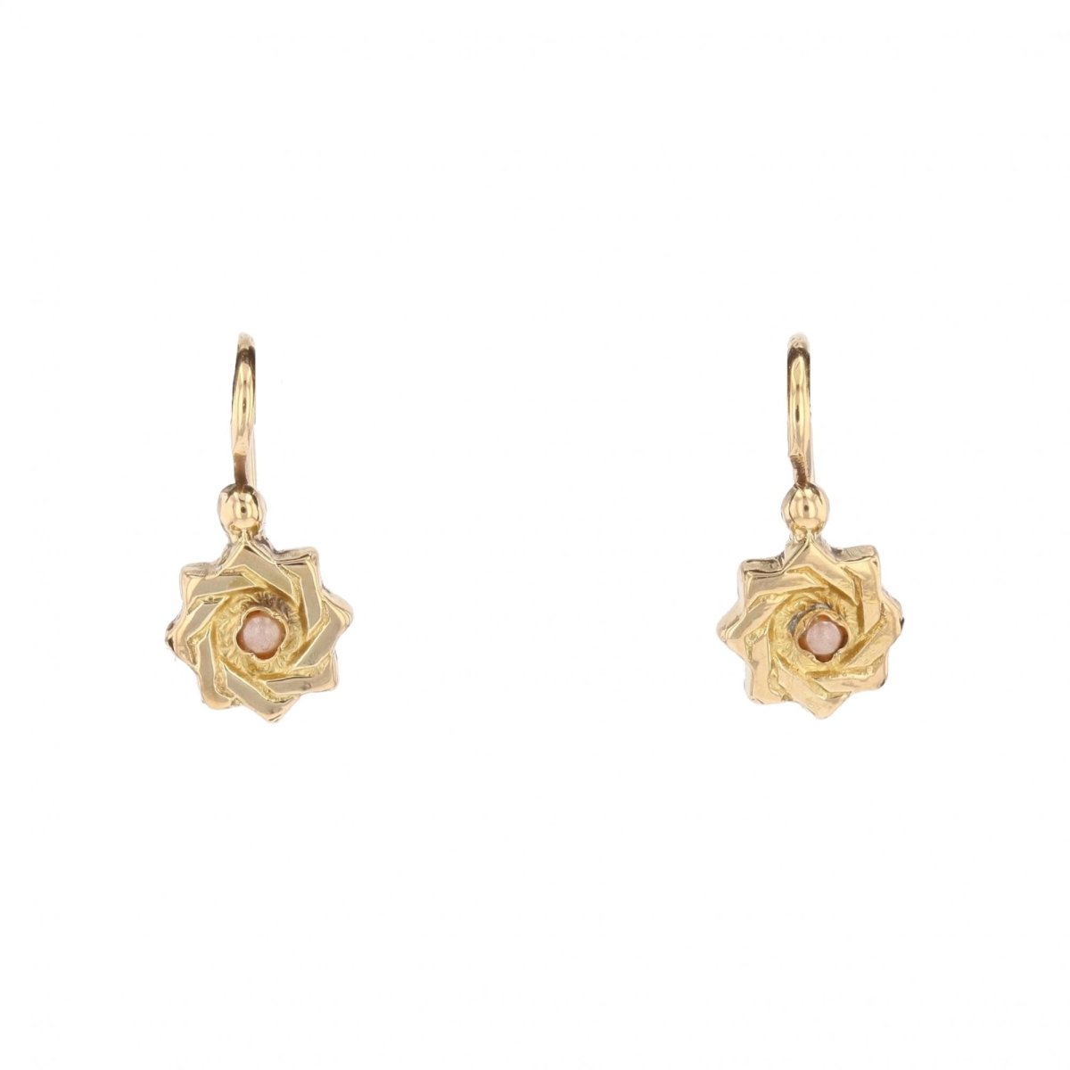 Sleepers yellow gold stars fine pearls