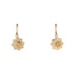 Sleepers yellow gold stars fine pearls