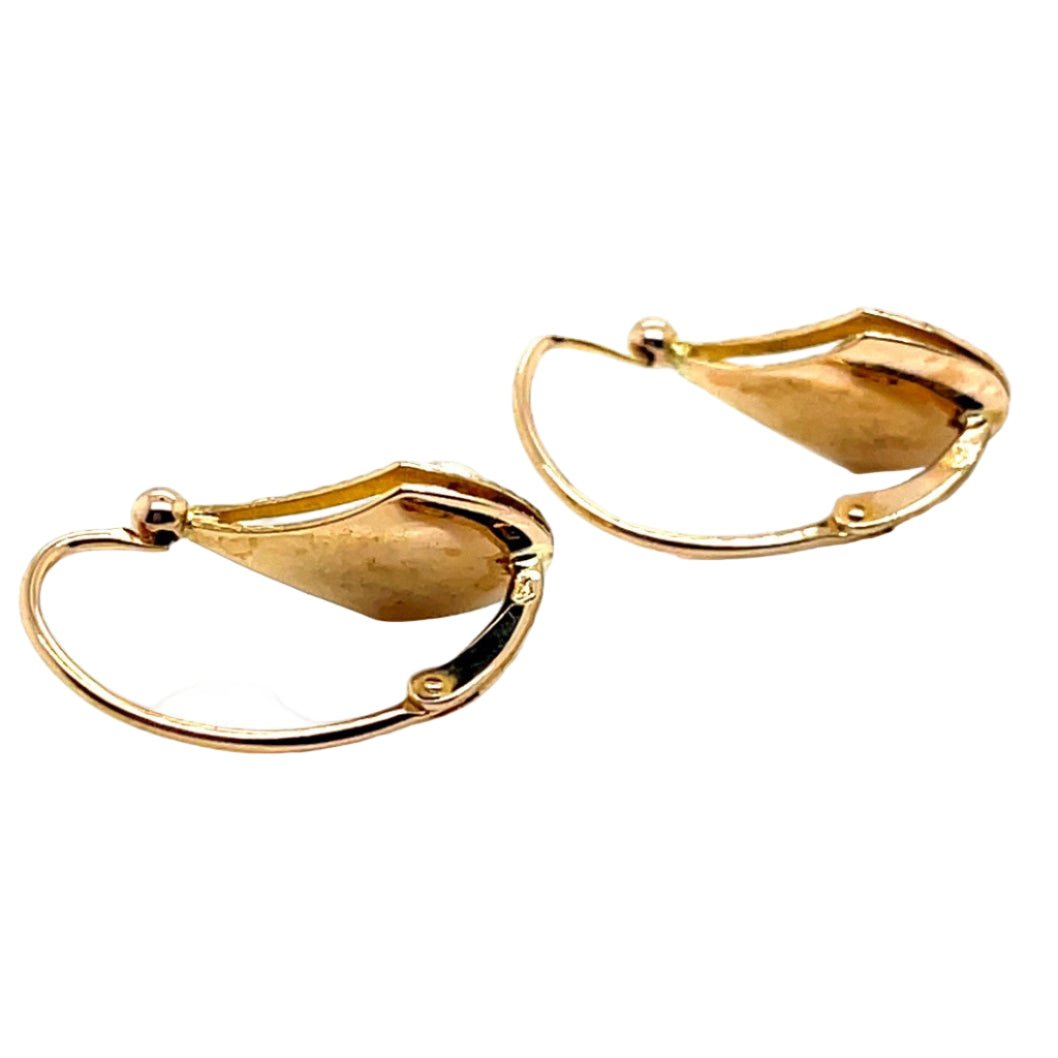 Boucles d'oreilles Dormeuses en or jaune et perles - Castafiore