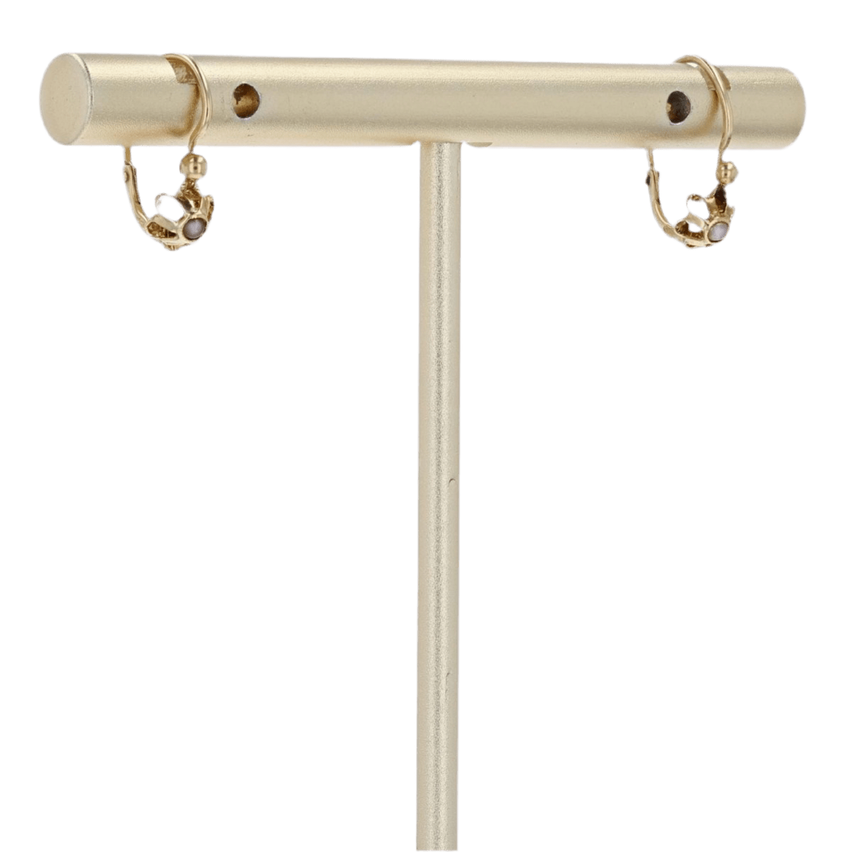 Boucles d'oreilles Dormeuses en or jaune et perles - Castafiore