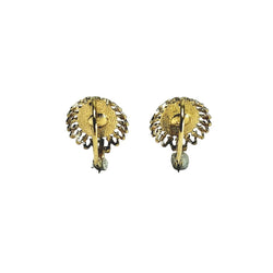 Boucles d'oreilles Dormeuses en or jaune et rubis - Castafiore