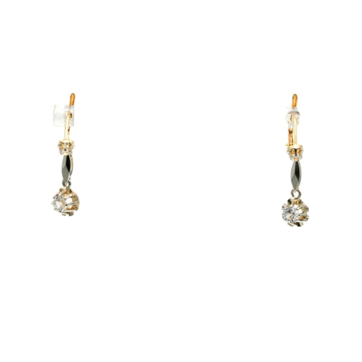 Boucles d'oreilles Dormeuses en or jaune et saphirs - Castafiore