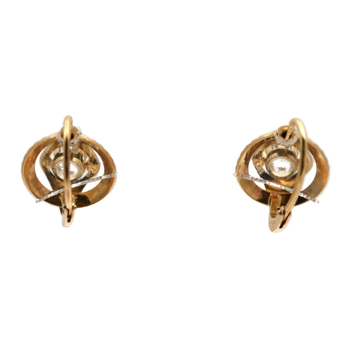 Boucles d'oreilles Dormeuses en or jaune et saphirs - Castafiore