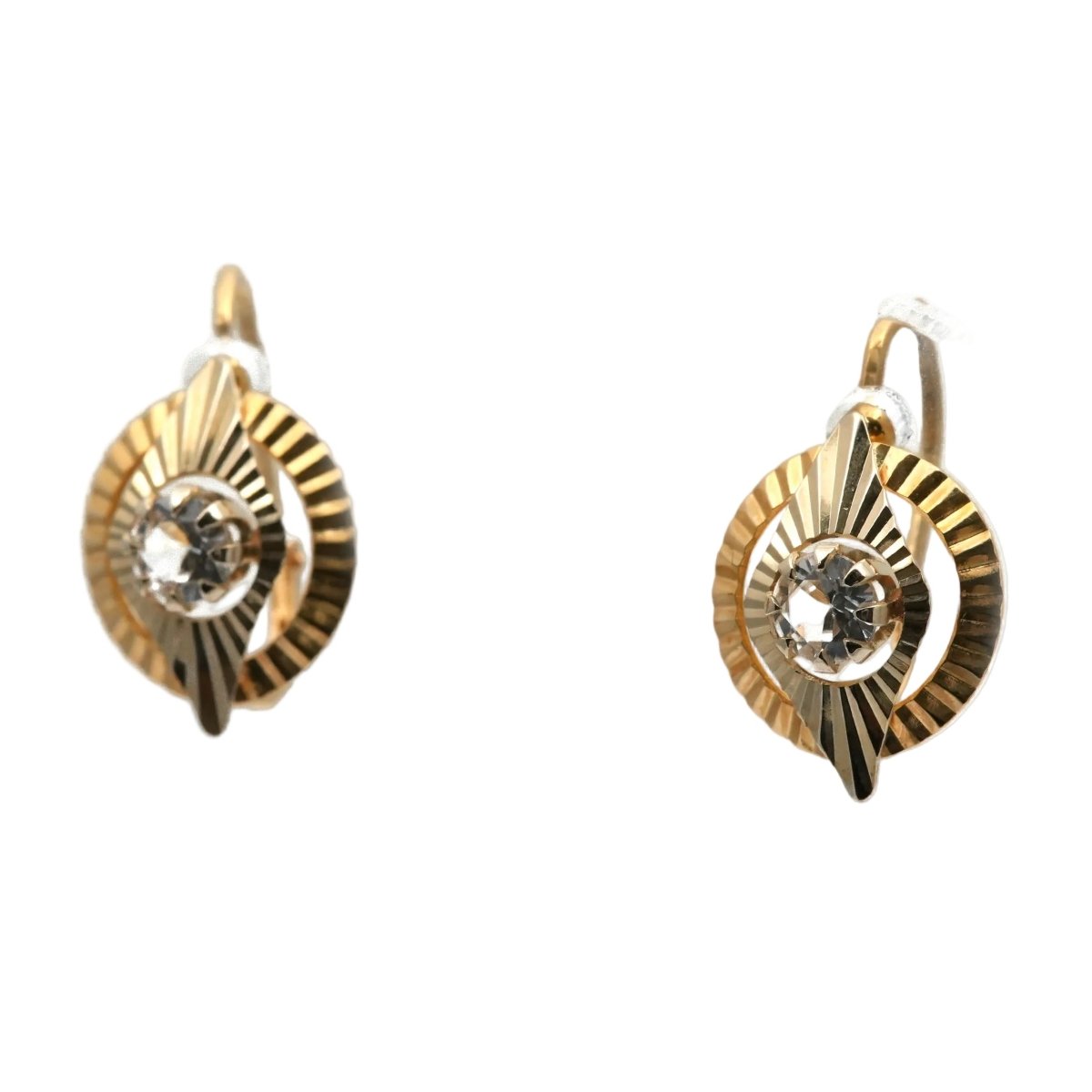 Boucles d'oreilles Dormeuses en or jaune et saphirs - Castafiore
