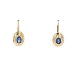 Boucles d'oreilles Dormeuses en or jaune et saphirs - Castafiore