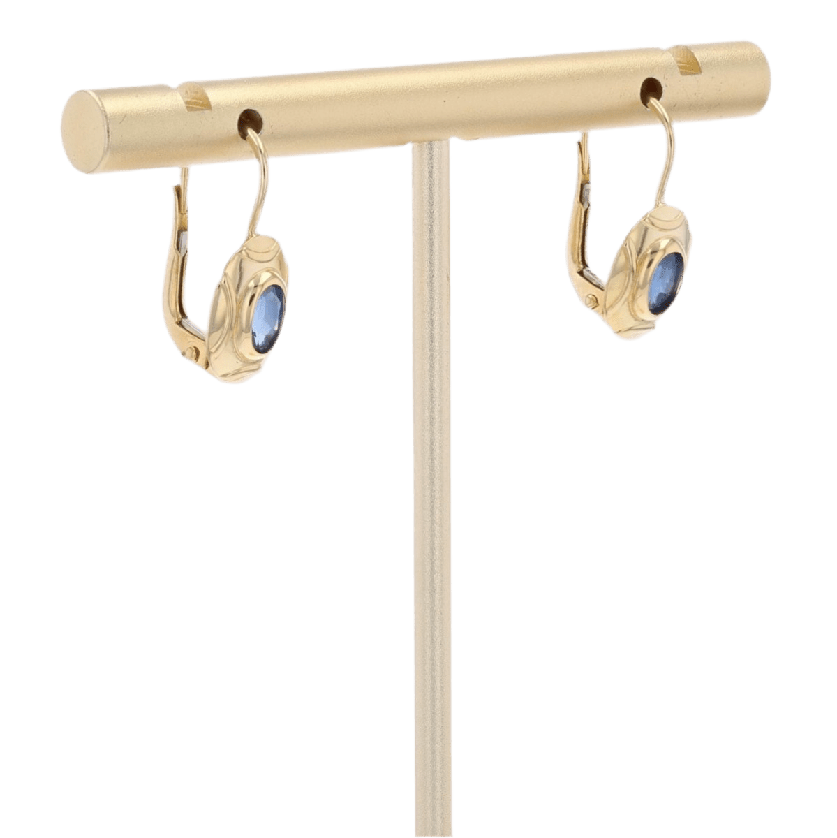 Boucles d'oreilles Dormeuses en or jaune et saphirs - Castafiore