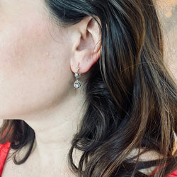 Boucles d'oreilles Dormeuses en or jaune, or blanc et diamants - Castafiore