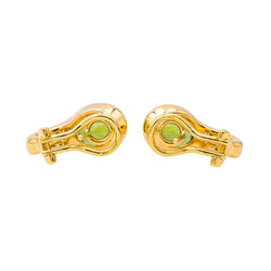 Boucles d'oreilles Dormeuses en or jaune, péridots et diamants - Castafiore