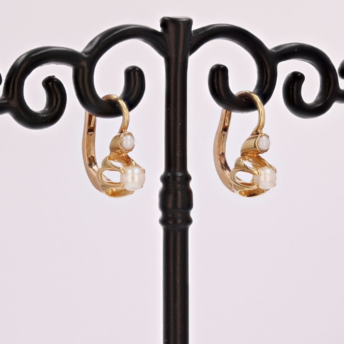 Boucles d'oreilles DORMEUSES en or jaune perles - Castafiore