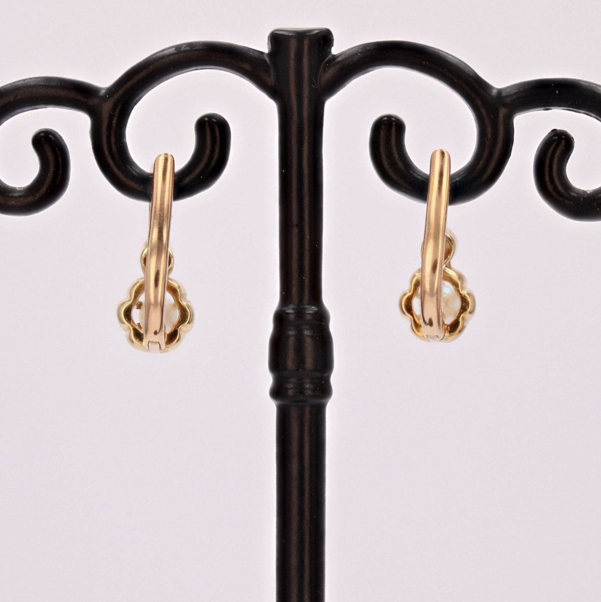 Boucles d'oreilles DORMEUSES en or jaune perles - Castafiore