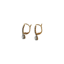 Boucles d'oreilles Dormeuses en or jaune, platine et diamants - Castafiore