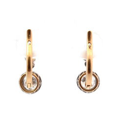 Boucles d'oreilles Dormeuses en or jaune, platine et diamants - Castafiore