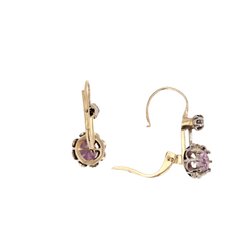 Boucles d'oreilles Dormeuses en or jaune, platine, saphirs et diamants - Castafiore