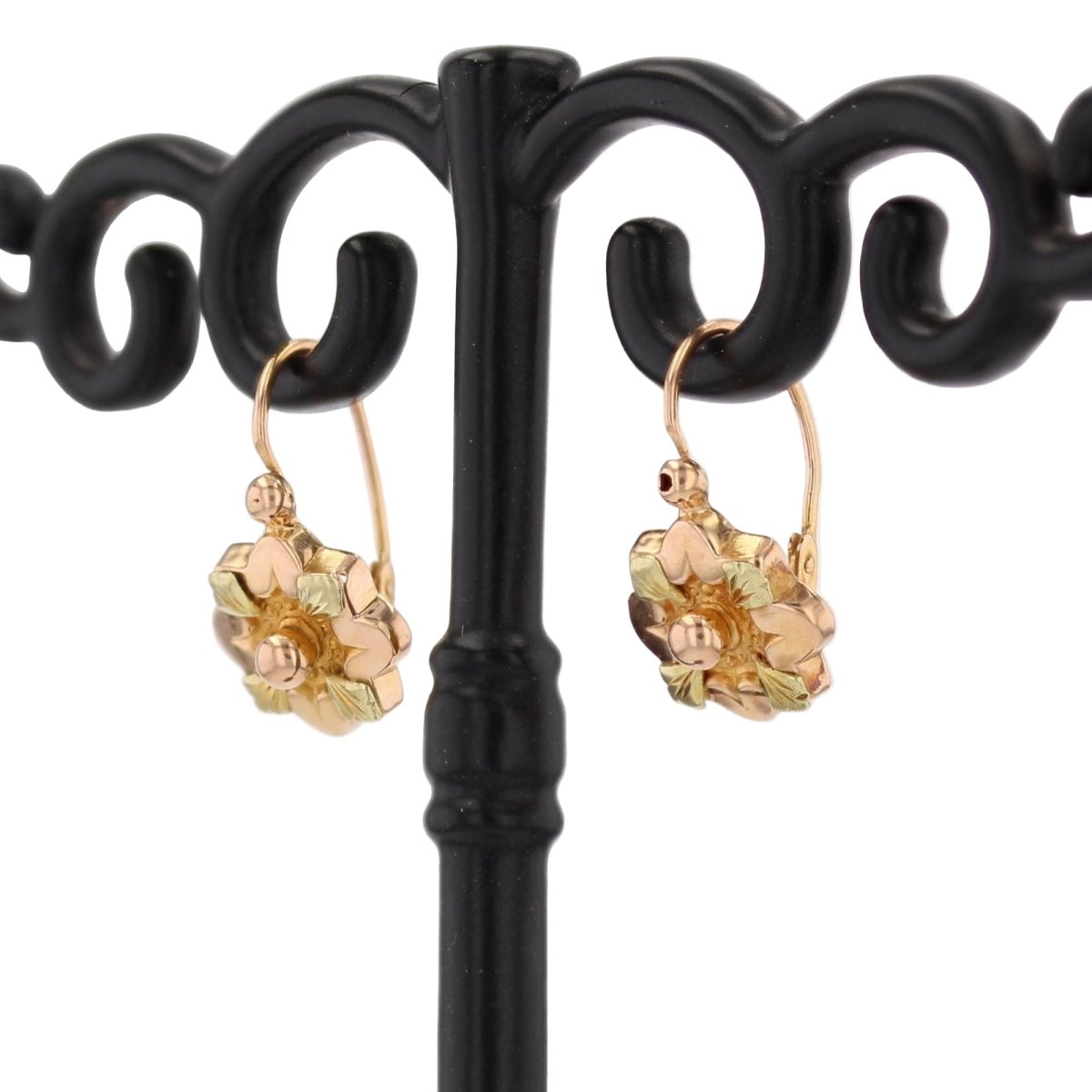Boucles d'oreilles Dormeuses en or rose - Castafiore