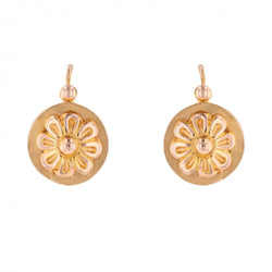 Antique sleepers rose gold flowers
